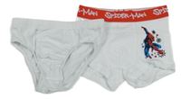 2Set - Bílé slipy H&M + bílo/červené trenýrky se Spider-manem MARVEL