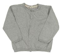 Světlešedo-stříbrný melírovaný propínací svetr H&M