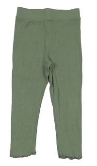 Khaki žebrované legíny Primark