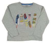 Šedé melírované triko s pírky Mini Boden