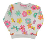 Nové - Bílá květovaná mikina Nutmeg