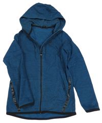 Petrolejová melírovaná propínací mikina s kapucí George