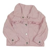 Růžová plátěná bunda s volánky George