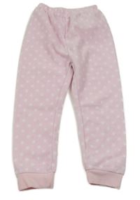 Růžové puntíkaté fleecové pyžamové kalhoty Infinity Kids