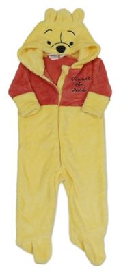 Žluto-červená chlupatá kombinéza s kapucí - Pú Disney