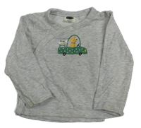 Světlešedá melírovaná zavinovací mikina s autem se psem Lily & Dan