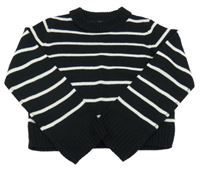 Černo-bílý pruhovaný crop svetr H&M