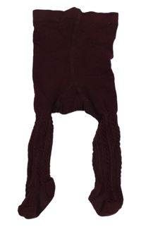 Vínové punčocháče s copánkovým vzorem H&M