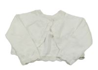 Bílé svetrové bolerko s perforovaným vzorem F&F