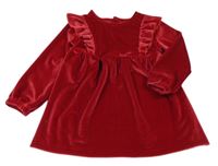 Červené sametové šaty s volánky Dunnes