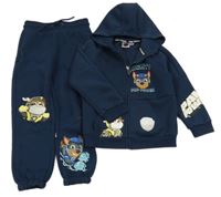2set - Tmavomodrá propínací mikina s Paw Patrol a kapucí + tepláky Primark