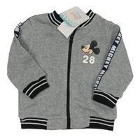 Nové - Šedá melírovaná propínací mikina s Mickyem Disney