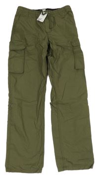 Nové - Khaki plátěné cargo kalhoty H&M