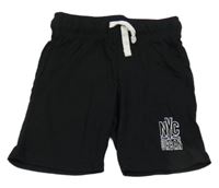 Černé bavlněné kraťasy s nápisem Terranova