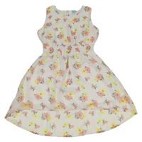 Bílé květované šifonové šaty Y.F.K.