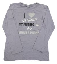 Levandulové triko se srdcem a nápisem Y.F.K.