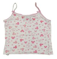 Bílá košilka s Minnie a Mickeym Disney