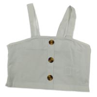 Bílý crop top s knoflíky Shein