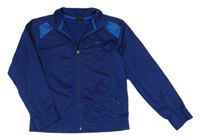 Tmavomodro-modrá sportovní propínací mikina