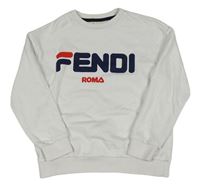 Bílá mikina s logem Fendi
