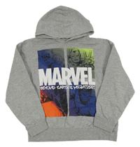 Šedá melírovaná mikina s Avengers a kapucí Name it
