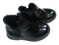 Černé lesklé kotníkové boty George, vel. 24