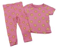 2 set - Růžové květované tričko + legíny Primark