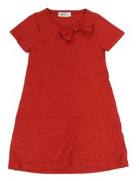 Červené pletené třpytivé šaty H&M