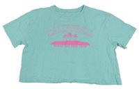 Světlemodré crop tričko s nápisem Primark