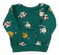 Tmavozelená mikina s míči Primark