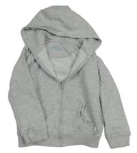 Šedá melírovaná propínací mikina s kapucí zn. Primrk