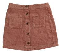 Starorůžová manšestrová sukně s kapsami Next