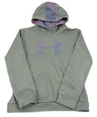 Šedá sportovní melírovaná mikina s logem a kapucí Under Armour