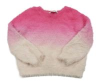 Růžový ombré chlupatý svetr Primark