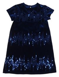 Modré sametové šaty s flitry George