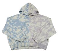 Fialovo-modro-bílá batikovaná crop mikina s kapucí H&M