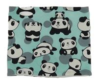 Zelený bavlněný nákrčník s pandami 