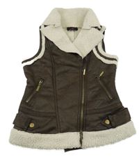 Hnědá semišová zateplená vesta Yd.