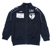 Tmavomodrá sportovní propínací mikina s nápisem jako