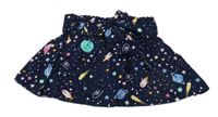 Tmavomodrá sukně s vesmírem 