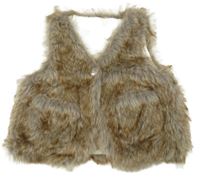 Hnědá kožešinová podšitá vesta 