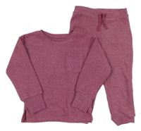 2 set - růžové úpletové triko s kapsou + úpletové tepláky Primark