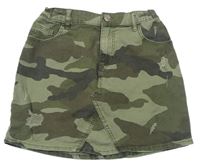 Army riflová sukně s prošoupáním Denim Co.