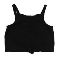 Černý crop top s uzlíkem H&M