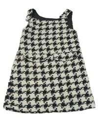 Bílo-černé kostkované třpytivé laclové šaty Primark
