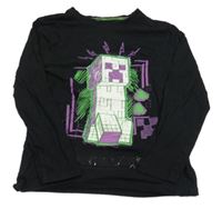 Černé triko s potiskem - Minecraft Primark