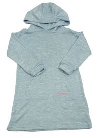 Světlemodré melírované úpletové šaty s kapucí Nutmeg
