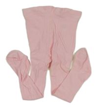 Růžové žebrované punčocháče