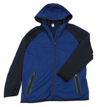 Tmavomdoro-černá melírovaná thermo mikina s kapucí Yigga