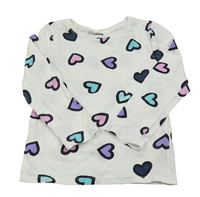 Bílé triko se srdíčky Sinsay